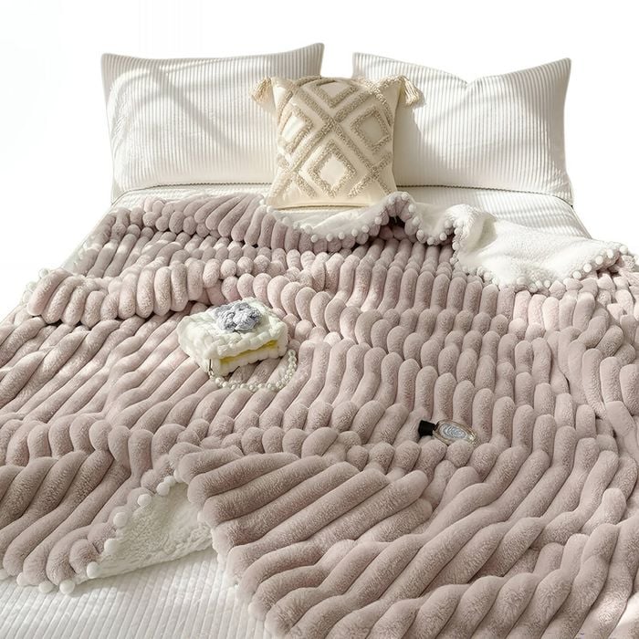 Anycozy Brown Faux Rabbit Fur Weighted Blanket 200x230cm