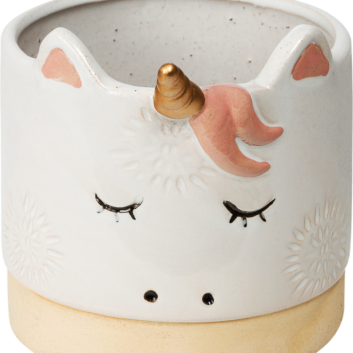 Northcote Pottery 11cm White Unicorn Pot