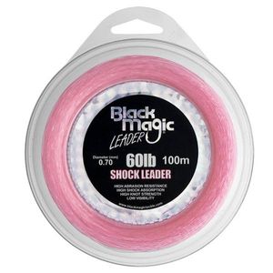 Black magic pink shock monofilament fishing leader 60lb