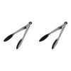 2PK Westinghouse 9 inch Tongs Black Soft Grip Stainless Steel