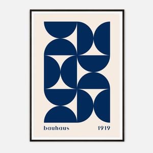 Galrie Bauhaus 1919 - Elegant Minimalist Geometric Art Print for Modern Interiors, Black Frame, A3 30 x 42cm (12 x 16inch)