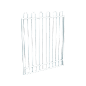 ProtectorAl 0800 - 1200 x 1500 mm Pearl White Aluminium Pool Gate Loop Top with Mid Rail