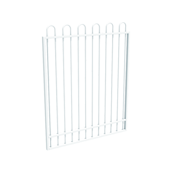 ProtectorAl 0800 - 1200 x 1500 mm Pearl White Aluminium Pool Gate Loop Top with Mid Rail