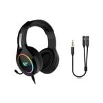 Havit RGB Gaming Headset + 3.5mm Headset Mic Splitter Xbox