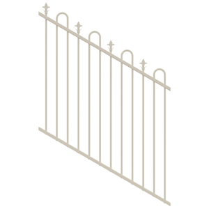ProtectorAl 0350-1200W x 1200H Surfmist Loop & Spear Top Pool Fence Panel Raked 16-30º