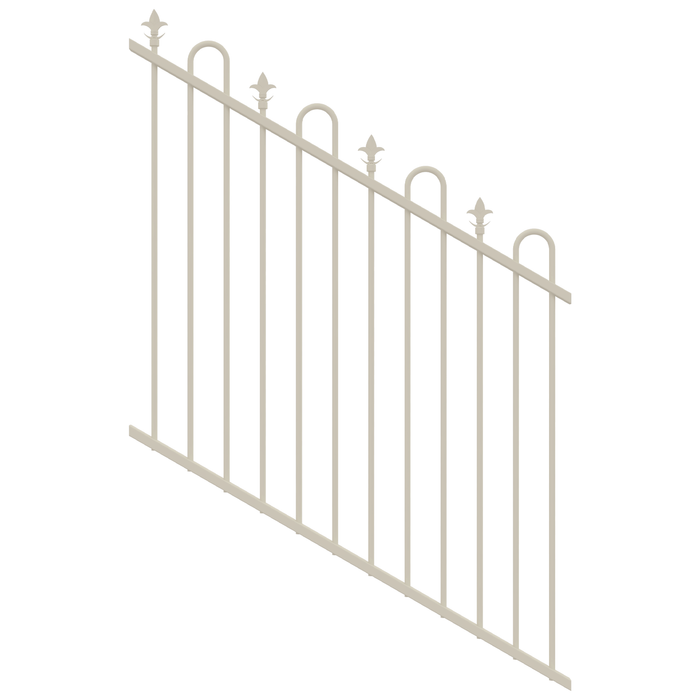 ProtectorAl 0350-1200W x 1200H Surfmist Loop & Spear Top Pool Fence Panel Raked 16-30º