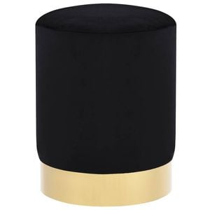 vidaXL Stool Black and Gold Velvet Side Table Foot Bench Seating Furniture