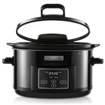 Crock Pot Slow Cooker 4.7L Hinged Lid Food Pressure Kitchen Auto Keep Warm  Black