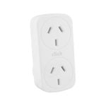 Click White Vertical Double Adaptor