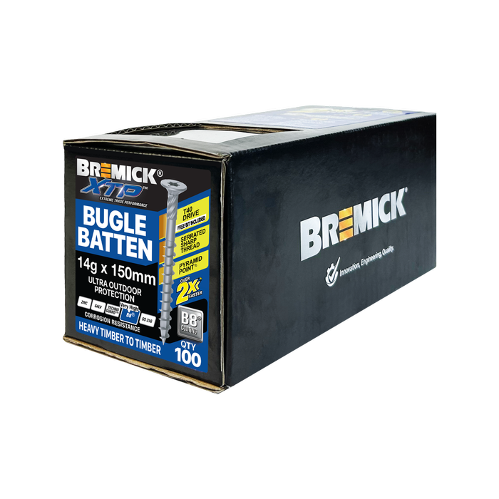 Bremick XTP 14g x 150mm T40 B8 Bugle Batten - 100 Pack