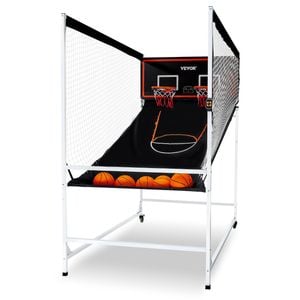 VEVOR Arcade Cage Basketball Game Black and White with 5 Balls for 2 Player Indoor