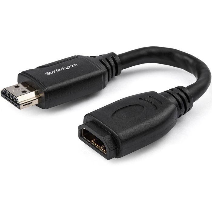 Startech.com 6"/15cm Hdmi Port Saver Cable, 4k 60hz High Speed Hdmi 2.0 Extension Cable With Ethernet