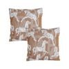 SOGA 2X 50cm Bohemian Camel Brown White Horse Pattern Throw Pillow