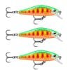 3x Rapala 6cm Shadow Rap Fast Sink Jerkbait/Twitchbait Fish Lures - Green Shad
