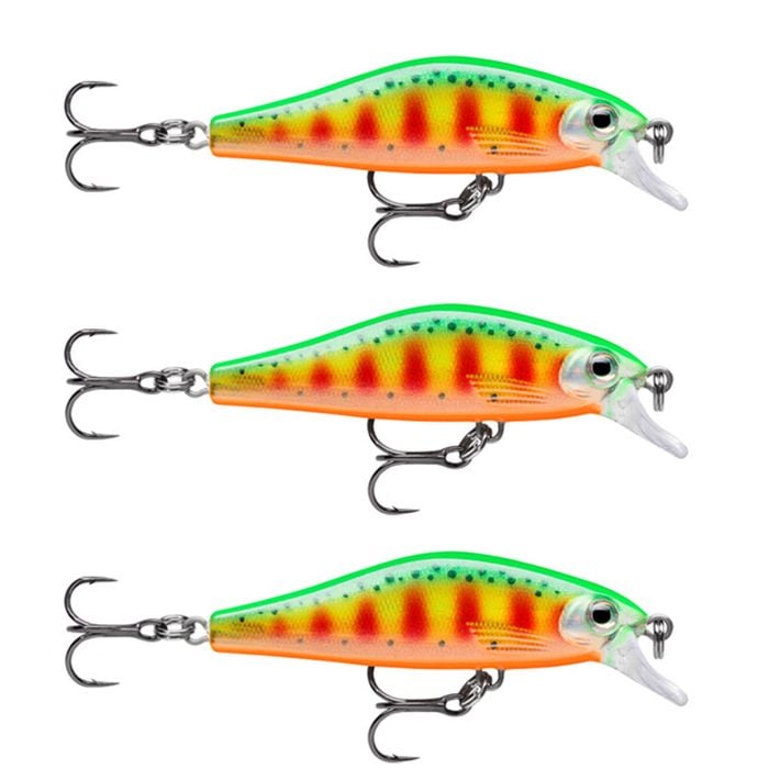 3x Rapala 6cm Shadow Rap Fast Sink Jerkbait/Twitchbait Fish Lures - Green Shad