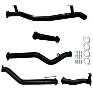 Ignite Exhausts Turbo Back For Toyota Landcruiser 79 Series V8 D/cab No Cat & Straight Pipe Only Black Aluminised Steel