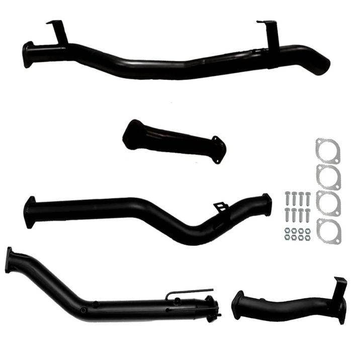 Ignite Exhausts Turbo Back For Toyota Landcruiser 79 Series V8 D/cab No Cat & Straight Pipe Only Black Aluminised Steel