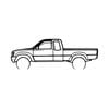 Ignite Laser Toyota 1991 Hilux Silhouette Metal Wall Art Coated Black 47inch/120cm