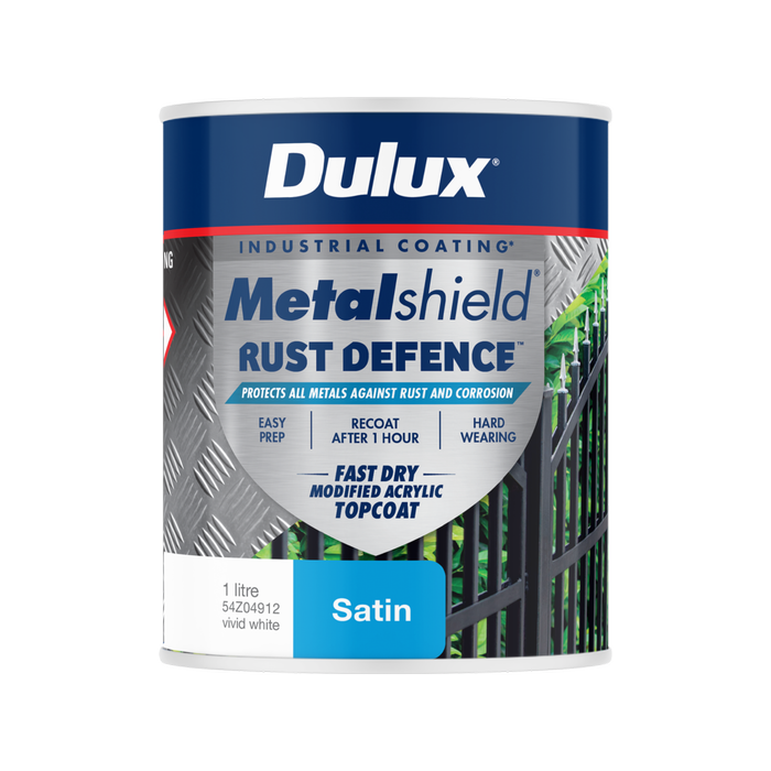 Dulux 1L White Satin Metalshield Rust Defence