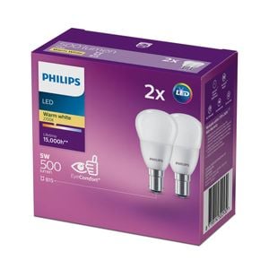 Philips B35 B15 LED 500Lm Warm White 5W Fancy Round - 2 Pack