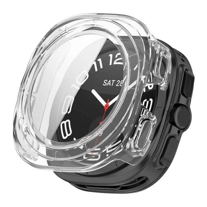 PC Full Cover Screen Glass Protector Shell Case - For Samsung Galaxy Watch 7th Ultra 47mm (Clear)