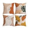Catzon 4 Pcs Abstract Throw Pillow Covers Linen Modern Art Decor Pillowcase-Set 2