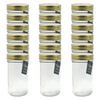 18PK Glass & Co Olivia Round Metallic Lid Jar Container 350ml Clear Assorted