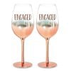 Engagement Rose Gold Ombre Wine Set Gold 430ml Novelty Print