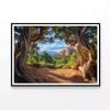 Trees with Mountains  Print 100% Australian Made 90x60cm  (Poster)