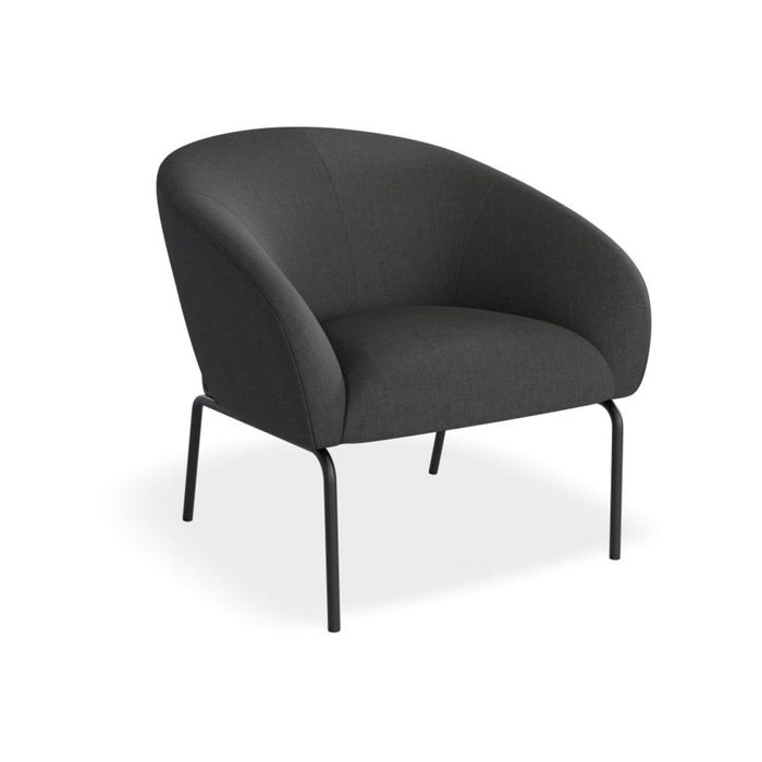 Solace Storm Grey Armchair - Matt Black Legs