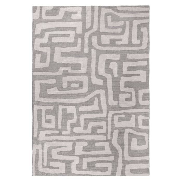 Loopsie-330cm X 240cm-alberc Grey And Beige Aztec Washable Rug