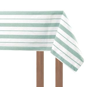 Sage French Striped Tablecloth 150cmx150cm