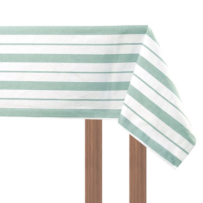 Sage French Striped Tablecloth 150cmx150cm