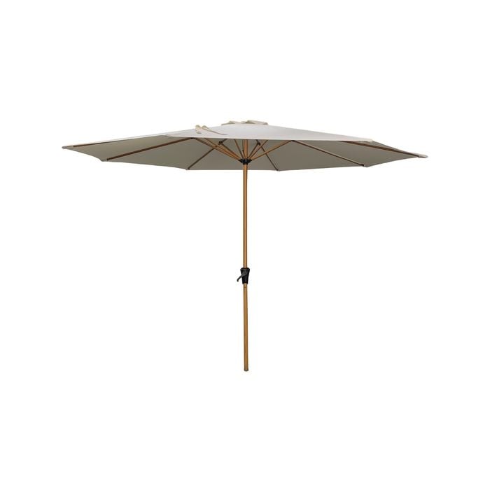 Mimosa 3m Miami Wood Look Round Natural Market Umbrella