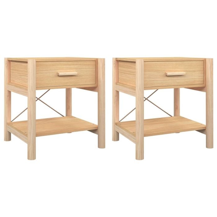 vidaXL 2x Bedside Tables Nightstand Side End Table Storage