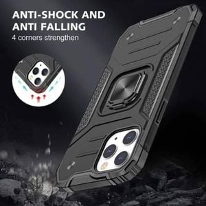 Black Shockproof Ring Case Stand Cover For Iphone Xs