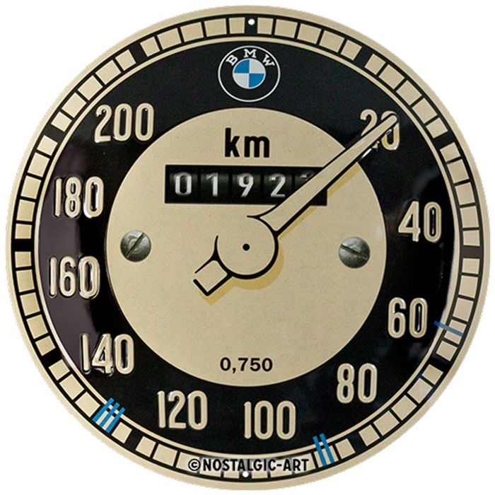 Nostalgic-art Round Sign Bmw Tachometer 35x35x0.5cm