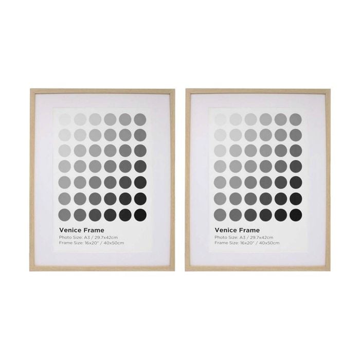 2PK Braz Venice Image Photo Document Display Frame 40x50cm Beech