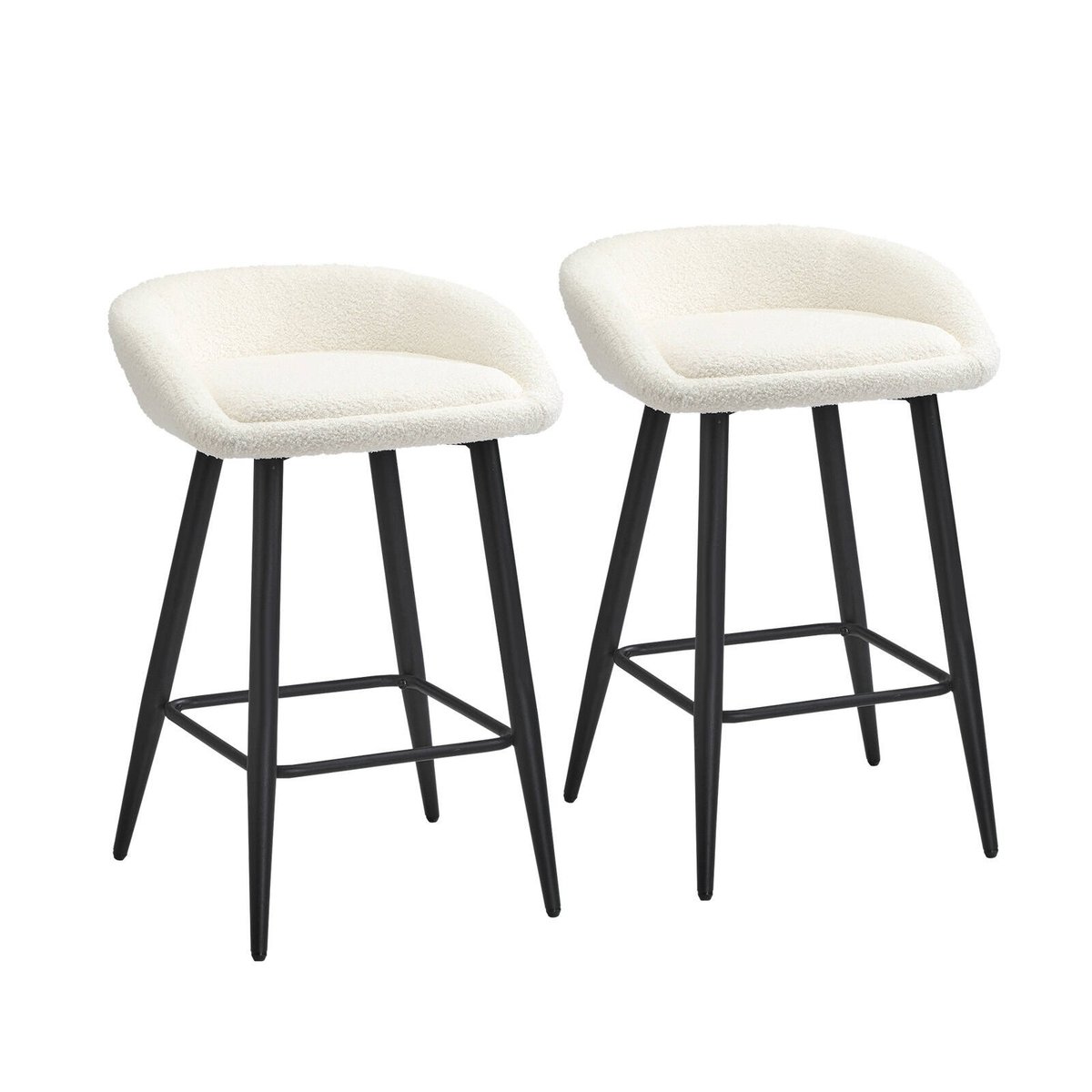 Oikiture Bar Stools Boucle White X2 Bunnings Australia