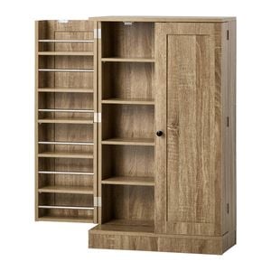 Oikiture Buffet Sideboard Cabinet 2 Door Cupboard Pantry Kitchen Storage Natural