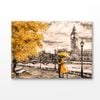 Couple With Autumn Yellow Painting Print 100% Australian Made 180x120cm (Stretched Canvas)