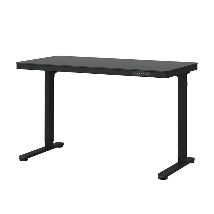 Ufurniture Electric Standing Desk with Drawer One-Piece Glass Desktop 120x60cm