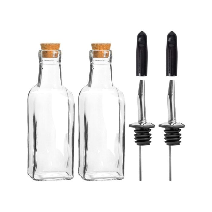 Argon Tableware Olive Oil Pourer Bottles With Cork Lids - 170ml - Pack Of 2