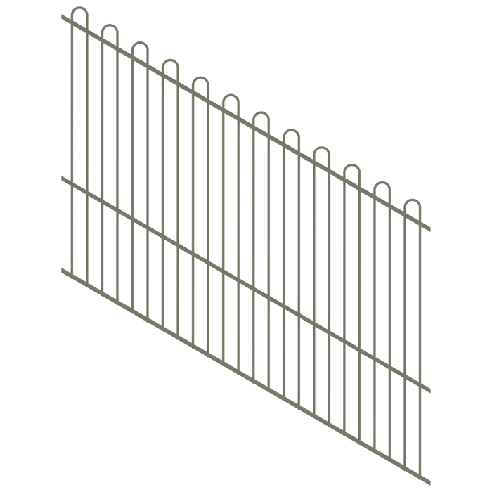 ProtectorAl 1201-2400W x 1800H Pale Eucalypt Loop Top Pool Fence Panel Raked 16-30º