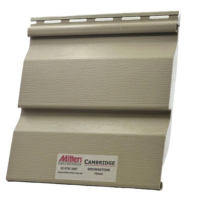 Mitten Vinyl Australia 5.84m x 15mm Brownstone Cambridge Vinyl Cladding