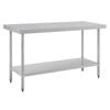 Vogue Prep Table Stainless Steel 1500mm Commercial Kitchen Workbench Food Prep