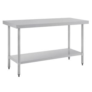 Vogue Prep Table Stainless Steel 1500mm Commercial Kitchen Workbench Food Prep