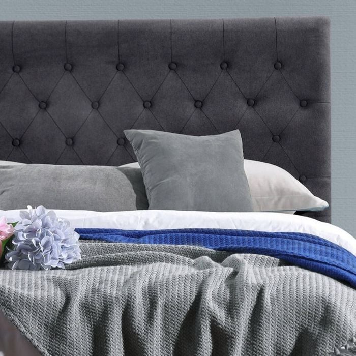 Bedding Co. Paddington Bed Head Diamond Pattern Charcoal King