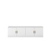 European Cabinetry White Fluted Oval Brass Handles Bucharest TV Unit