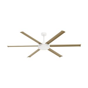 Fanforce Zeus Smart DC Ceiling Fan W/ Remote Control 65" Aluminium White/Teak